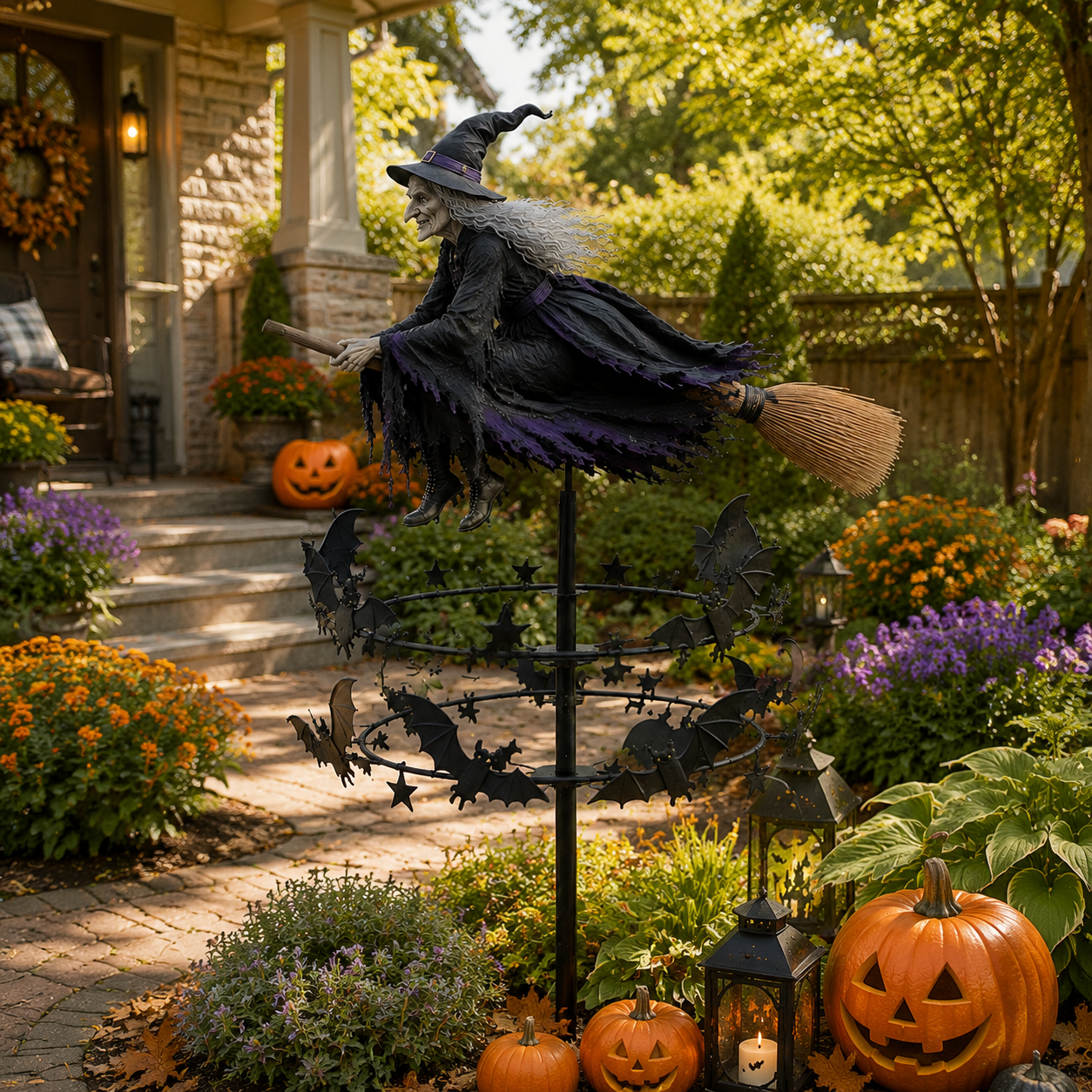🔥50% Off Last Day -Halloween Early Bird Special🧙♀️ The Enchanted Witch Garden Wind Spinner