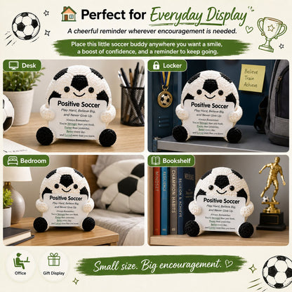 ⚽ Positive Soccer Buddy – Handmade Crochet Encouragement Gift 💚