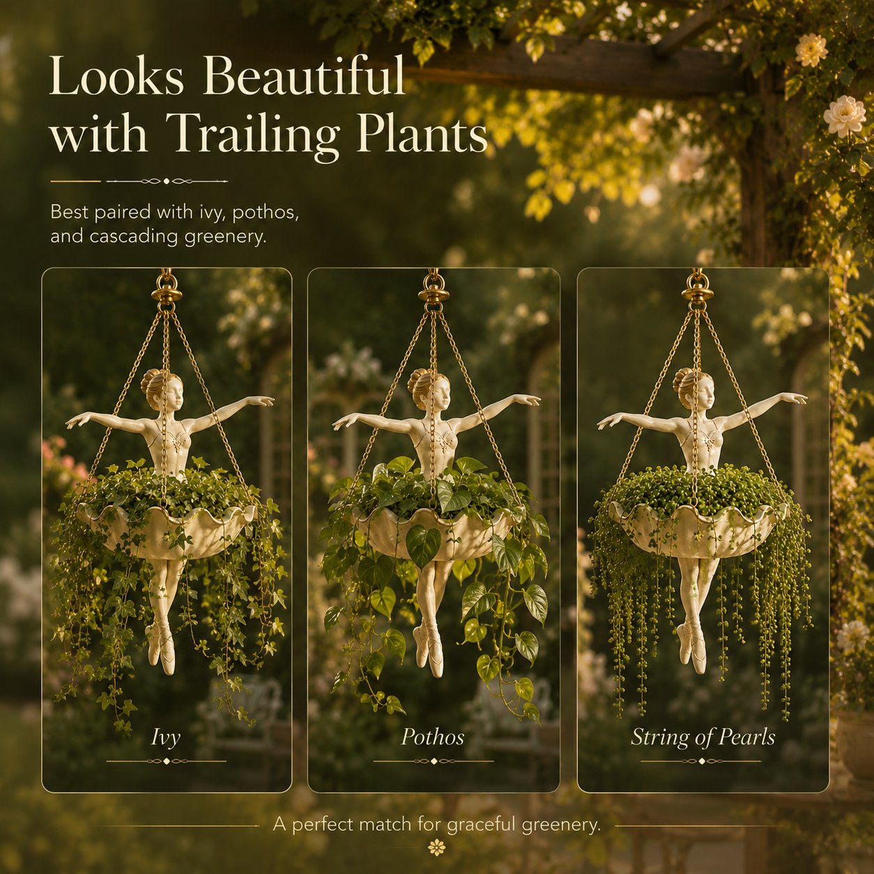💃 Ballet Dancer Hanging Planter –🌿Elegant Garden Decor for Porch & Patio