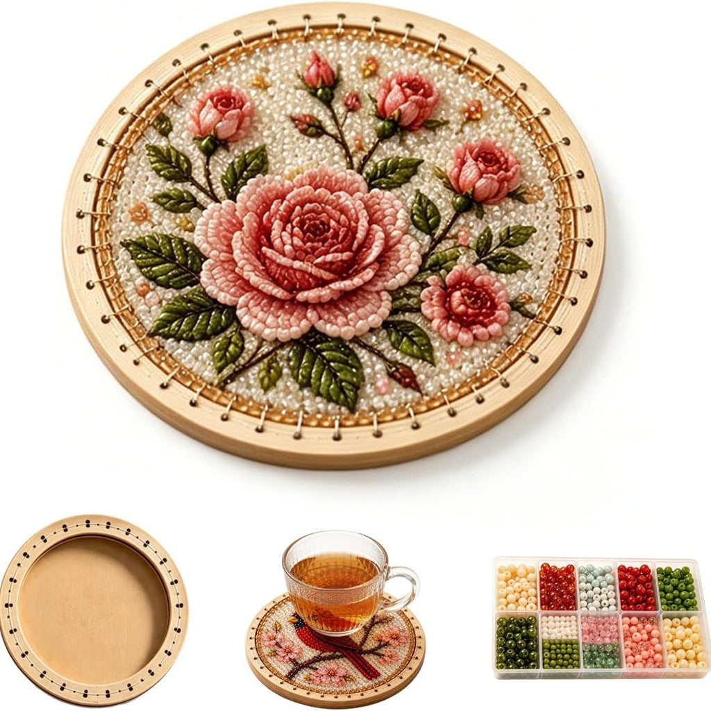 ✨Handcrafted Beaded Coaster Kit Collection - Create Beautiful Coasters Inspired by Nature
