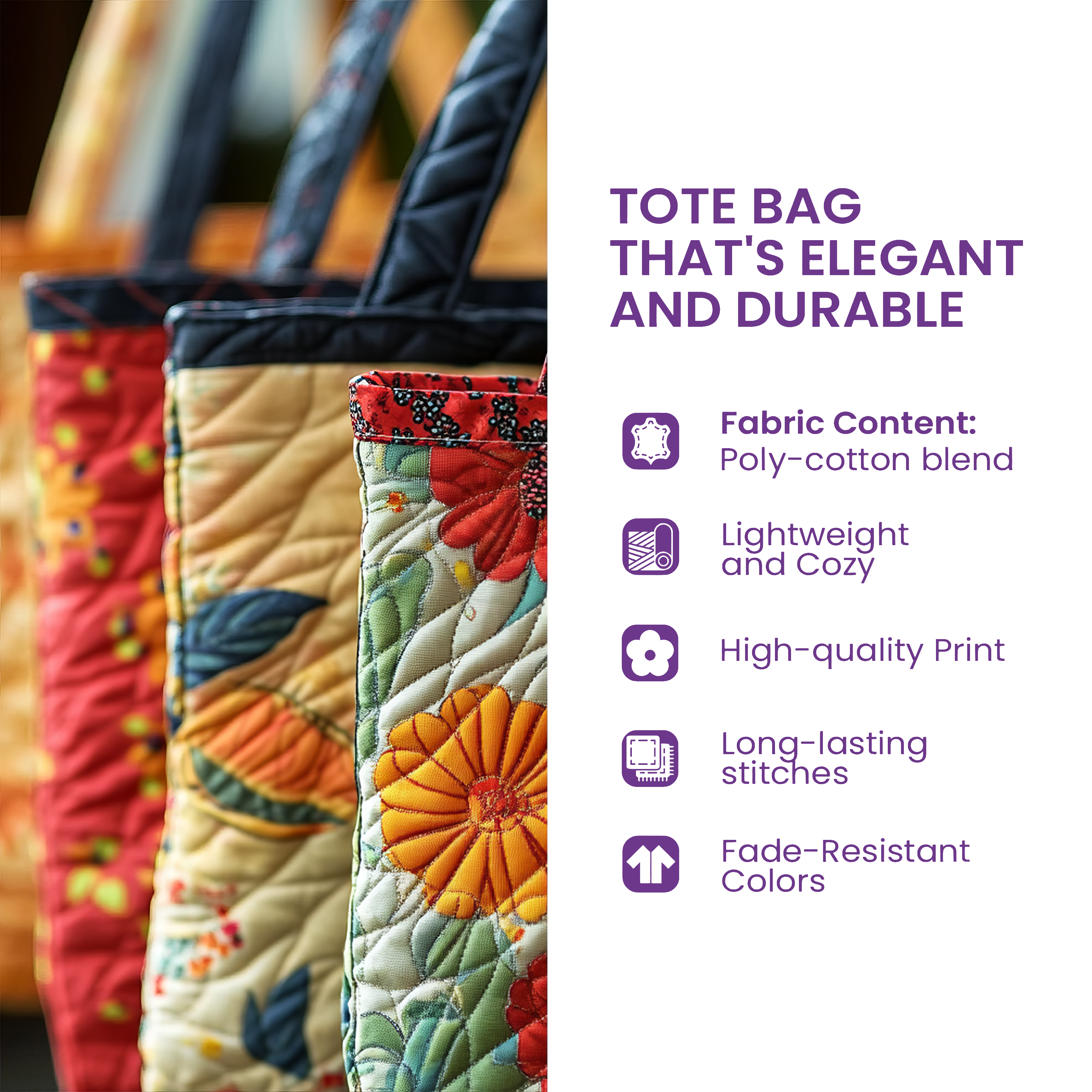 🔥LAST DAY 49% OFF - 👜 Garden Blessings Quilted Tote Bag Collection