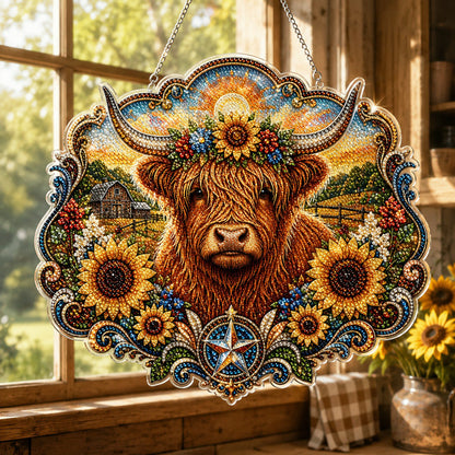 💥LAST DAY 49% OFF💥Highland Cow Diamond Art Hanging Ornament Kit
