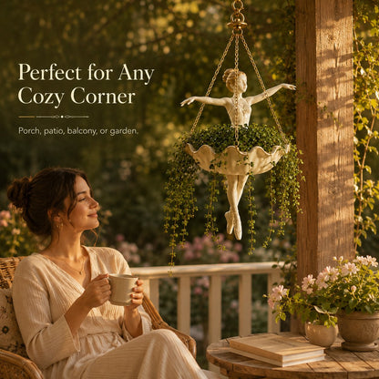 💃 Ballet Dancer Hanging Planter –🌿Elegant Garden Decor for Porch & Patio